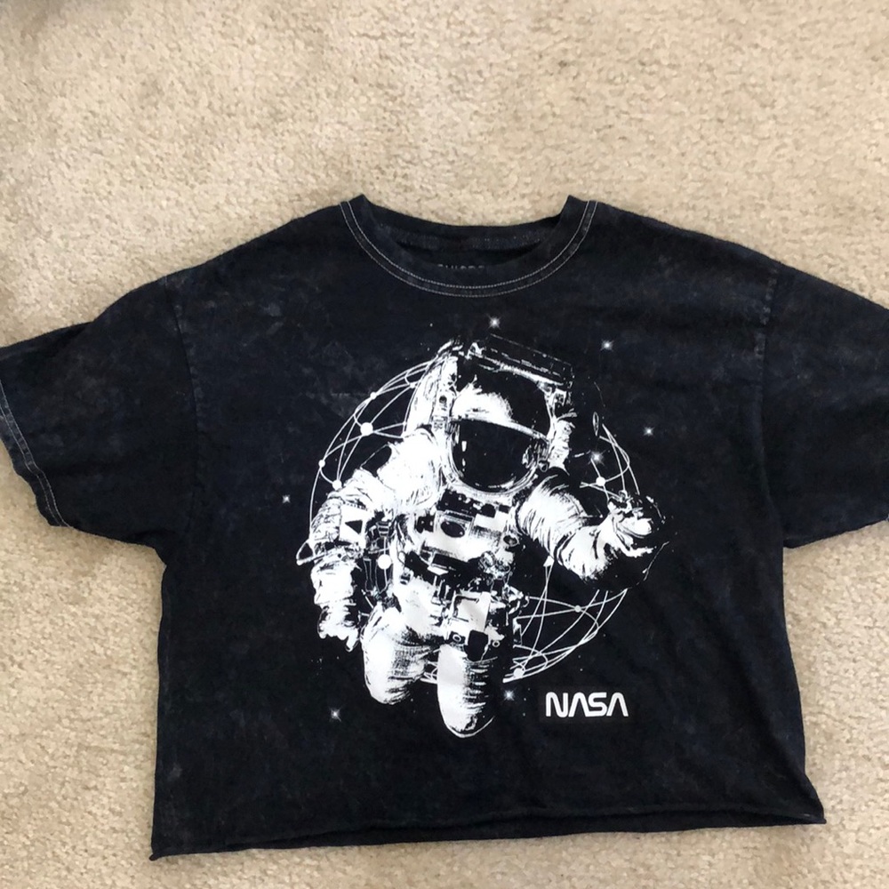NASA black /white crop top